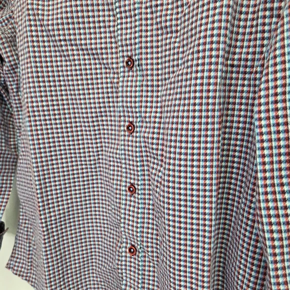 Robert Graham Sputnik 3D-Check Jacquard Classic Fit Flip Cuff Shirt Size Medium - Picture 3 of 10